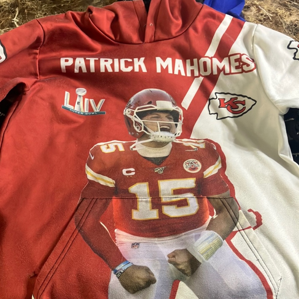 Patrick Mahomes Red and White Hoodie